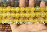 CAA3397 15 inches 12mm faceted round agate beads wholesale