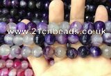 CAA3398 15 inches 12mm faceted round agate beads wholesale