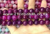 CAA3401 15 inches 12mm faceted round agate beads wholesale