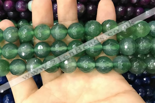 CAA3406 15 inches 12mm faceted round agate beads wholesale