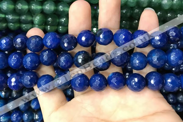 CAA3408 15 inches 12mm faceted round agate beads wholesale