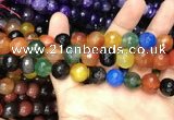 CAA3413 15 inches 12mm faceted round agate beads wholesale