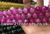 CAA3425 15 inches 14mm faceted round agate beads wholesale