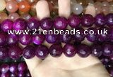 CAA3426 15 inches 14mm faceted round agate beads wholesale