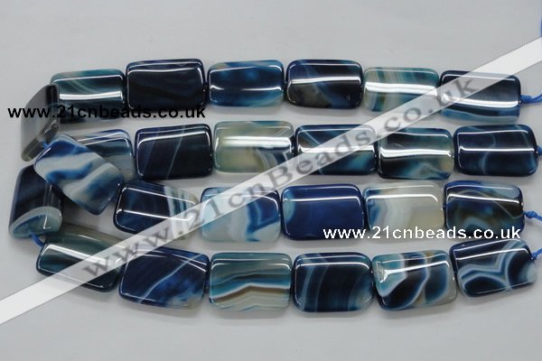 CAA343 15.5 inches 22*30mm rectangle blue line agate beads