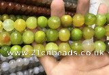 CAA3430 15 inches 14mm faceted round agate beads wholesale