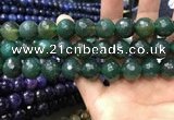 CAA3431 15 inches 14mm faceted round agate beads wholesale