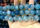 CAA3434 15 inches 14mm faceted round agate beads wholesale