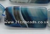 CAA344 15.5 inches 25*50mm rectangle blue line agate beads