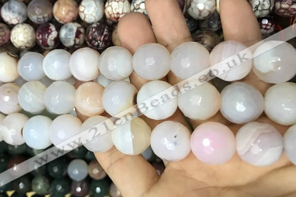 CAA3445 15 inches 16mm faceted round agate beads wholesale