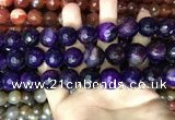 CAA3446 15 inches 16mm faceted round agate beads wholesale