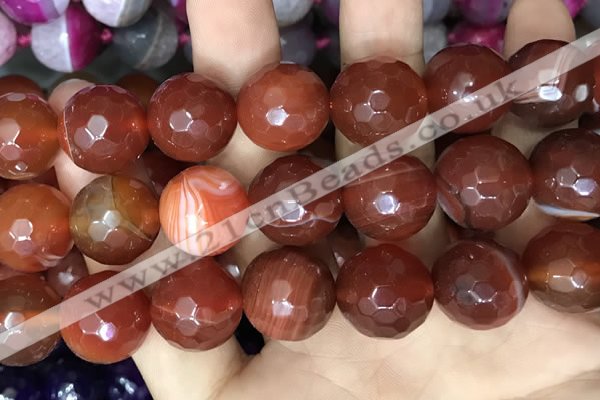 CAA3449 15 inches 16mm faceted round agate beads wholesale