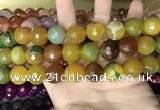 CAA3450 15 inches 16mm faceted round agate beads wholesale