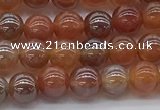 CAA3500 15.5 inches 4mm round AB-color fire agate beads wholesale