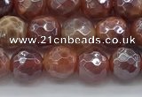 CAA3509 15.5 inches 6mm faceted round AB-color fire agate beads