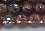CAA3510 15.5 inches 8mm faceted round AB-color fire agate beads