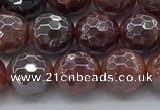 CAA3510 15.5 inches 8mm faceted round AB-color fire agate beads