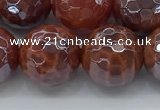 CAA3513 15.5 inches 14mm faceted round AB-color fire agate beads