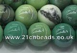 CAA3518 15.5 inches 10mm round AB-color grass agate beads wholesale