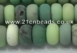 CAA3523 15.5 inches 5*8mm rondelle matte grass agate beads wholesale