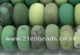 CAA3524 15.5 inches 6*10mm rondelle matte grass agate beads wholesale