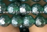 CAA3543 15.5 inches 6mm faceted round AB-color green agate beads