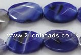CAA358 15.5 inches 18*25mm faceted oval violet line agate beads