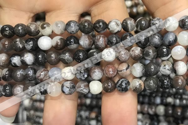 CAA3592 15.5 inches 6mm round black zebra agate beads wholesale