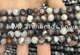 CAA3593 15.5 inches 8mm round black zebra agate beads wholesale