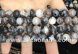 CAA3594 15.5 inches 10mm round black zebra agate beads wholesale