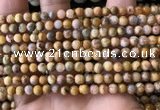 CAA3601 15.5 inches 4mm round yellow crazy lace agate beads