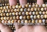 CAA3602 15.5 inches 6mm round yellow crazy lace agate beads