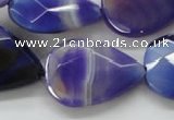 CAA361 15.5 inches 22*30mm faceted teardrop violet line agate beads