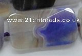 CAA363 15.5 inches 25*50mm faceted rectangle violet line agate beads