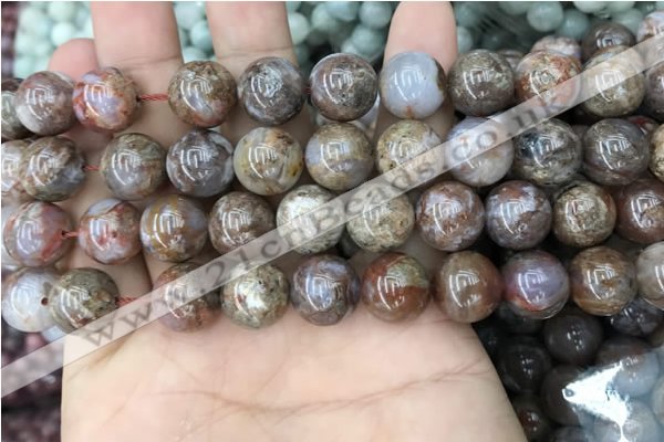 CAA3639 15.5 inches 10mm round flower agate beads wholesale