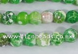 CAA370 15.5 inches 8mm faceted round fire crackle agate beads