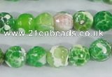 CAA371 15.5 inches 10mm faceted round fire crackle agate beads