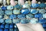 CAA3713 15*22mm - 16*25mm faceted nuggets chrysanthemum agate beads