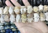 CAA3715 14*22mm - 15*25mm faceted nuggets chrysanthemum agate beads