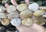 CAA3724 25*35mm - 30*40mm freeform chrysanthemum agate beads