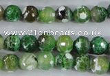 CAA376 15.5 inches 10mm faceted round fire crackle agate beads