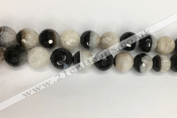 CAA3778 15.5 inches 16mm faceted round agate druzy geode beads