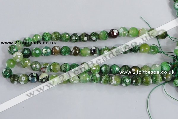 CAA379 15.5 inches 16mm faceted round fire crackle agate beads