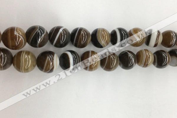 CAA3803 15.5 inches 14mm round line agate beads wholesale