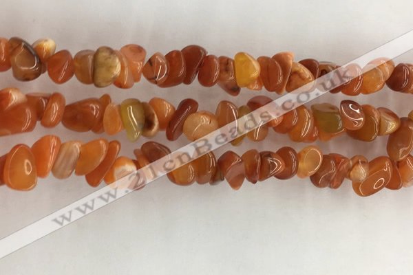 CAA3806 15.5 inches 4*6mm - 8*10mm chips red agate beads wholesale