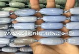 CAA3814 15.5 inches 12*40mm rice blue agate beads wholesale