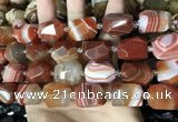 CAA3821 13*17mm - 18*22mm faceted nuggets line agate beads