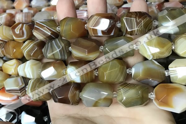 CAA3822 13*17mm - 18*22mm faceted nuggets line agate beads