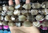 CAA3823 13*17mm - 18*22mm faceted nuggets line agate beads