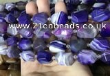 CAA3825 13*17mm - 18*22mm faceted nuggets line agate beads